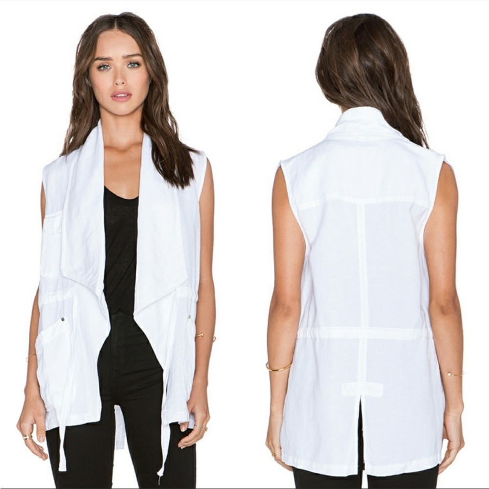 Sanctuary 'Traveler' Waterfall White Vest S